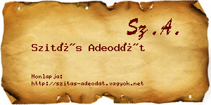 Szitás Adeodát névjegykártya